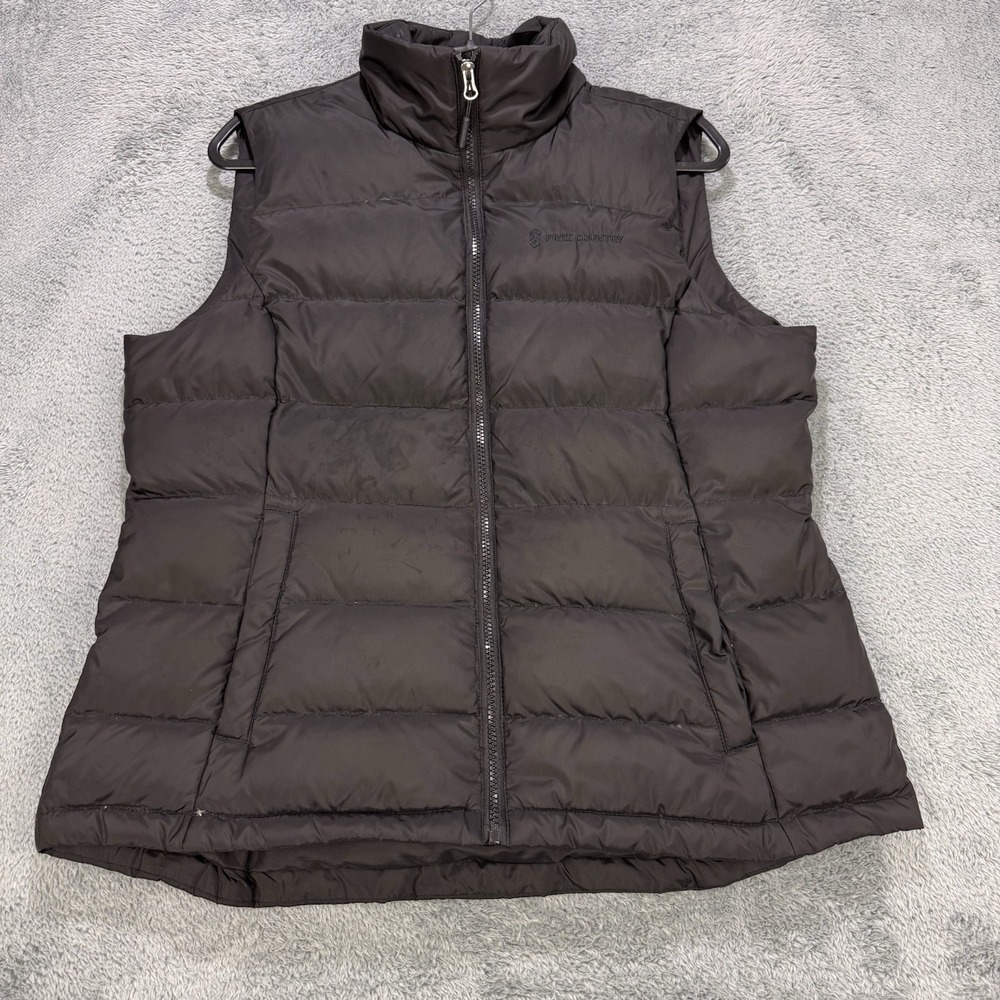Free Country Down Vest Jacket Men L Black Quilted Puffer Pockets Sleeveless